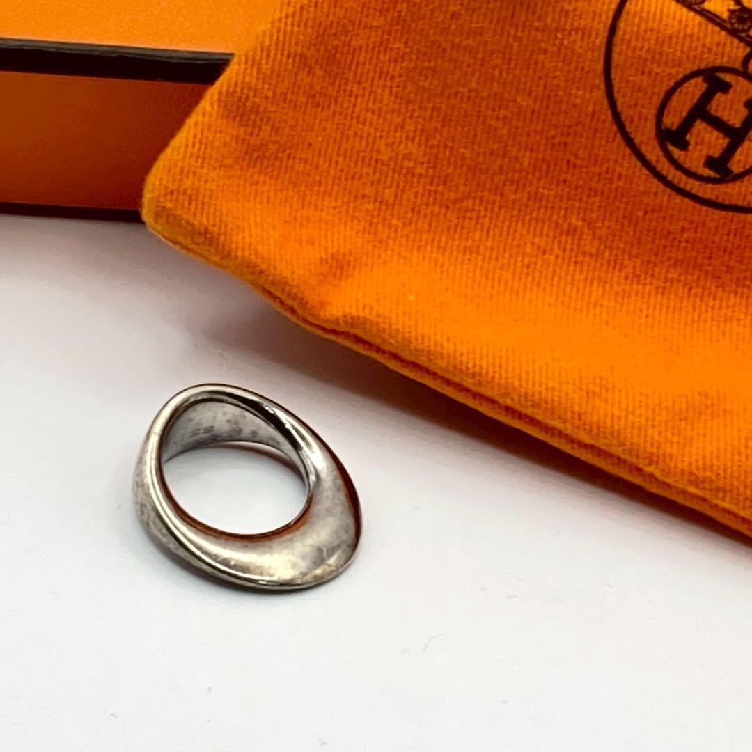 【美品】エルメス　ヴィンテージリング　指輪　シルバー925 ロゴ刻印　稀少品