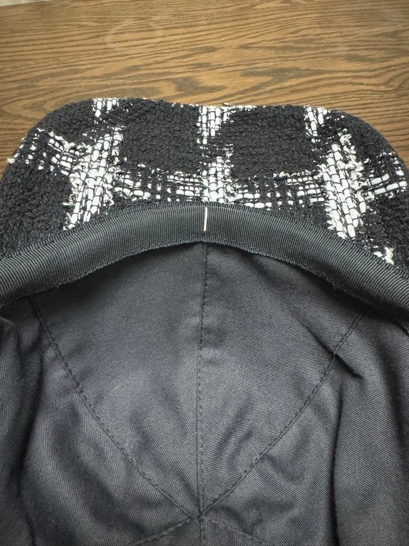 極美品　シャネル　chanel キャップ　帽子　ツイードキャップ