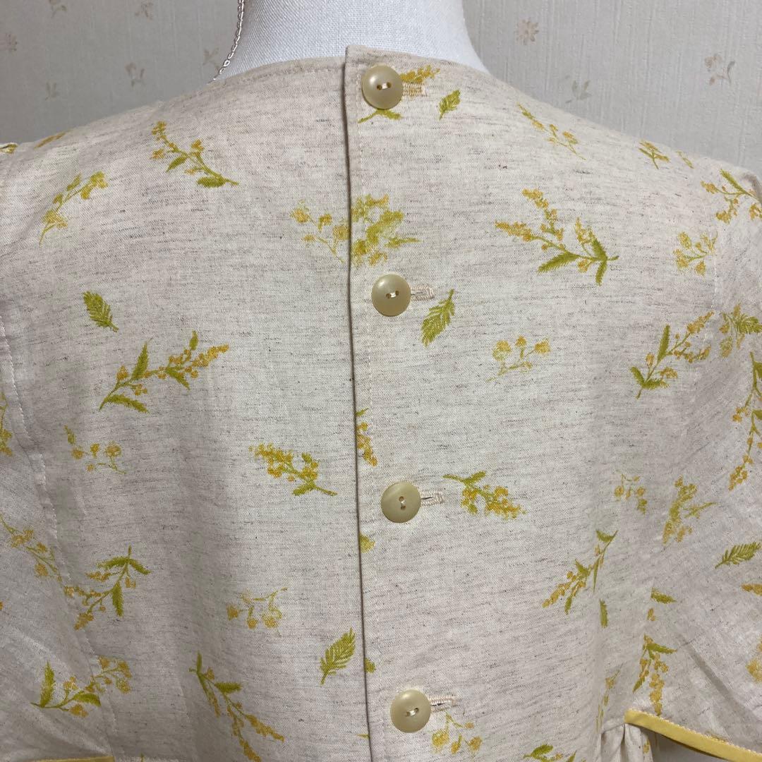 ミモザ　ワンピース　ハンドメイド