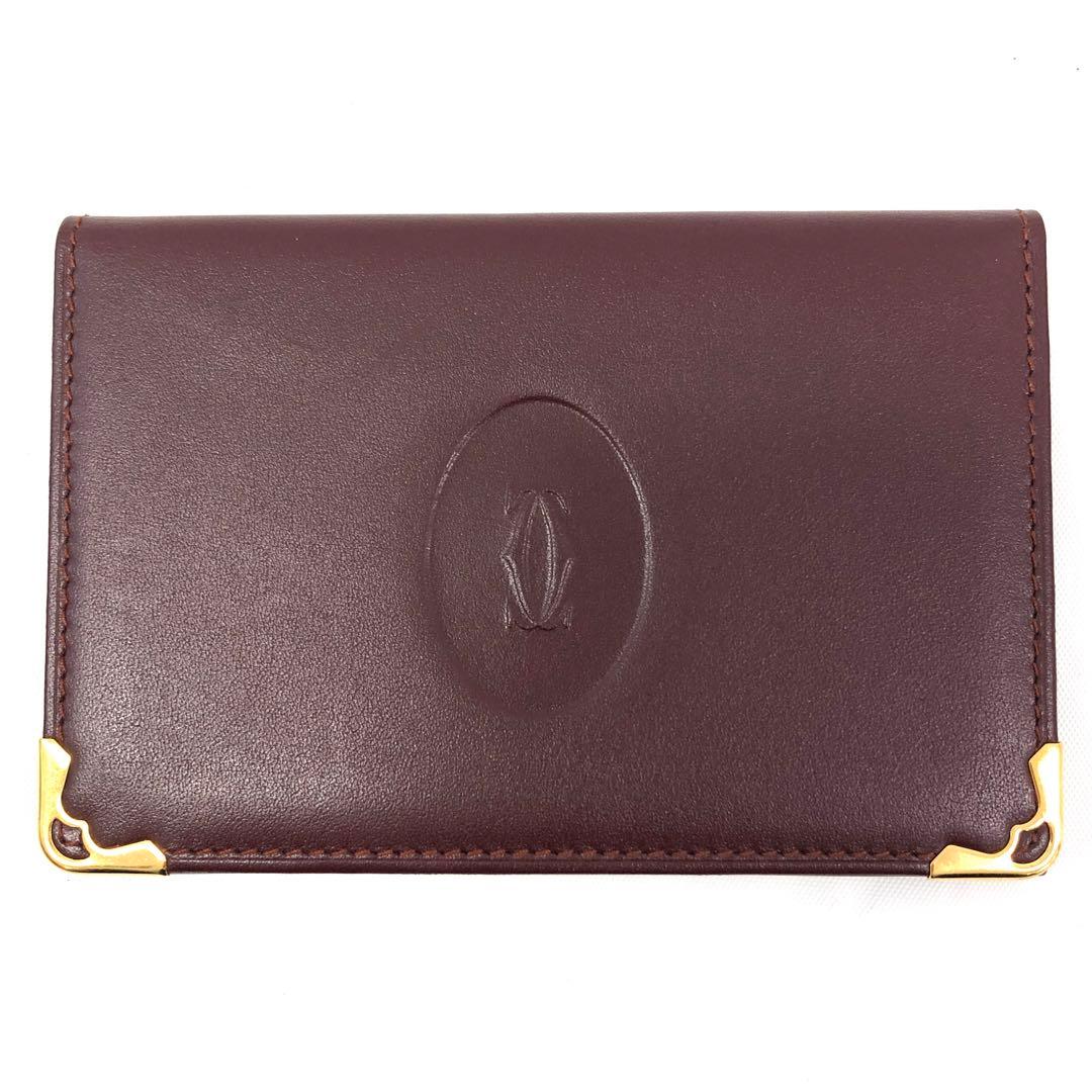 M4/067 カルティエ 二つ折りカードケース 名刺入れ 定期入れ マストライン