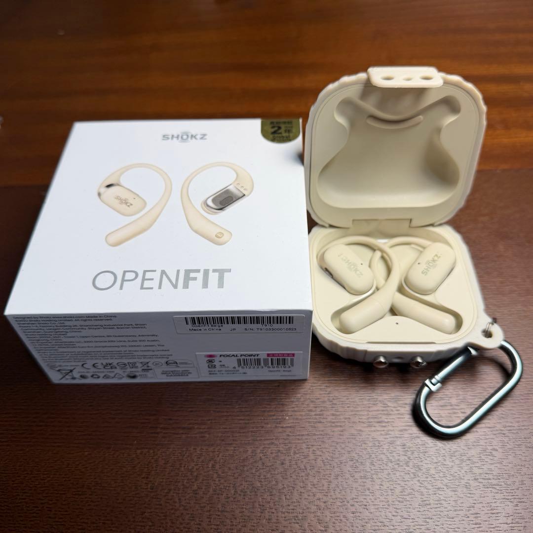 SHOKZ OPENFIT ワイヤレスイヤホン ホワイト