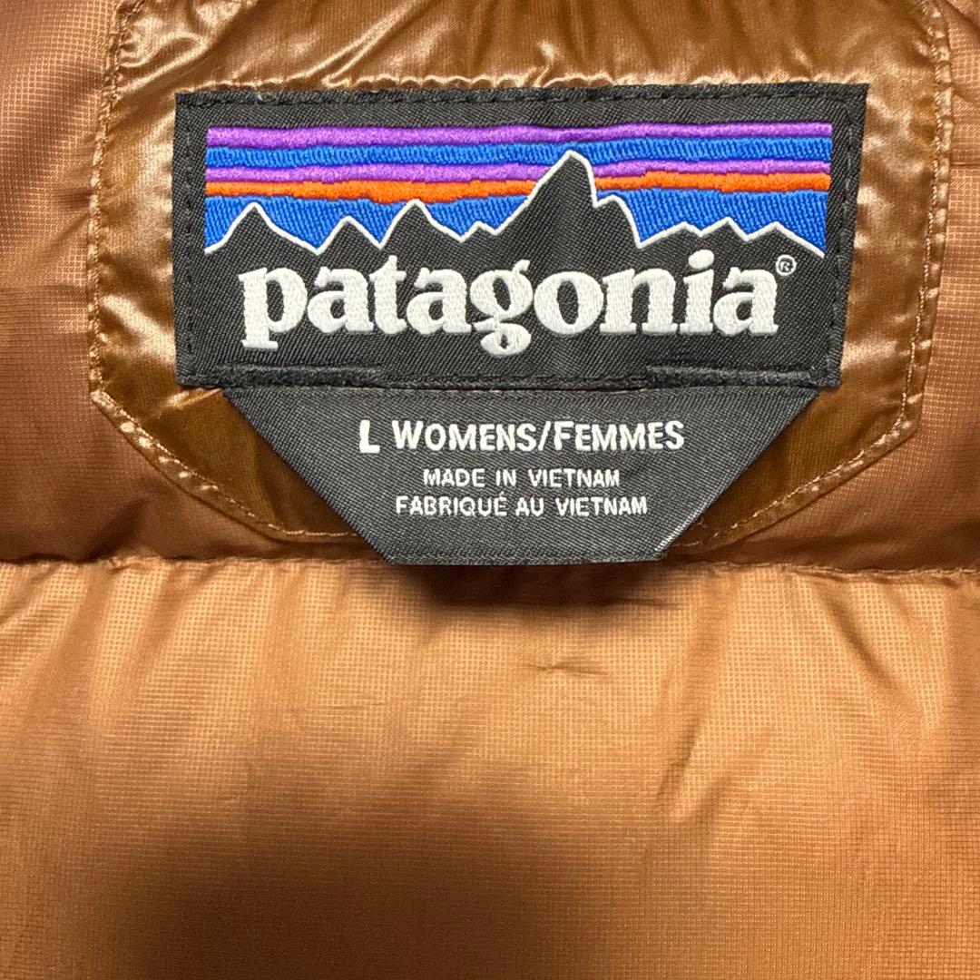 patagonia レディース L ブラウン ダウンジャケット