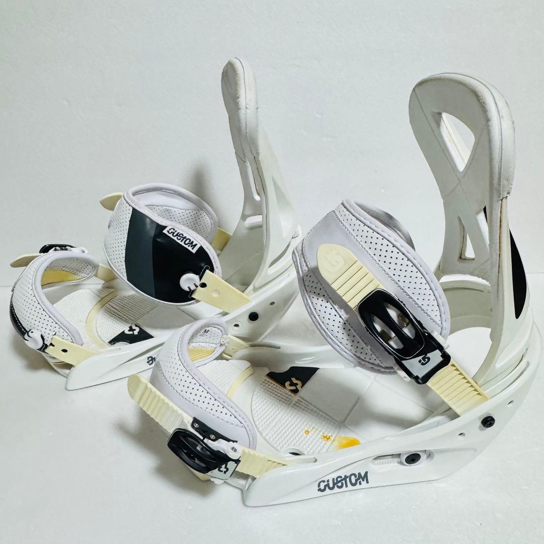 mサイズBurton Custom ビンディング ホワイトバートンバインディング