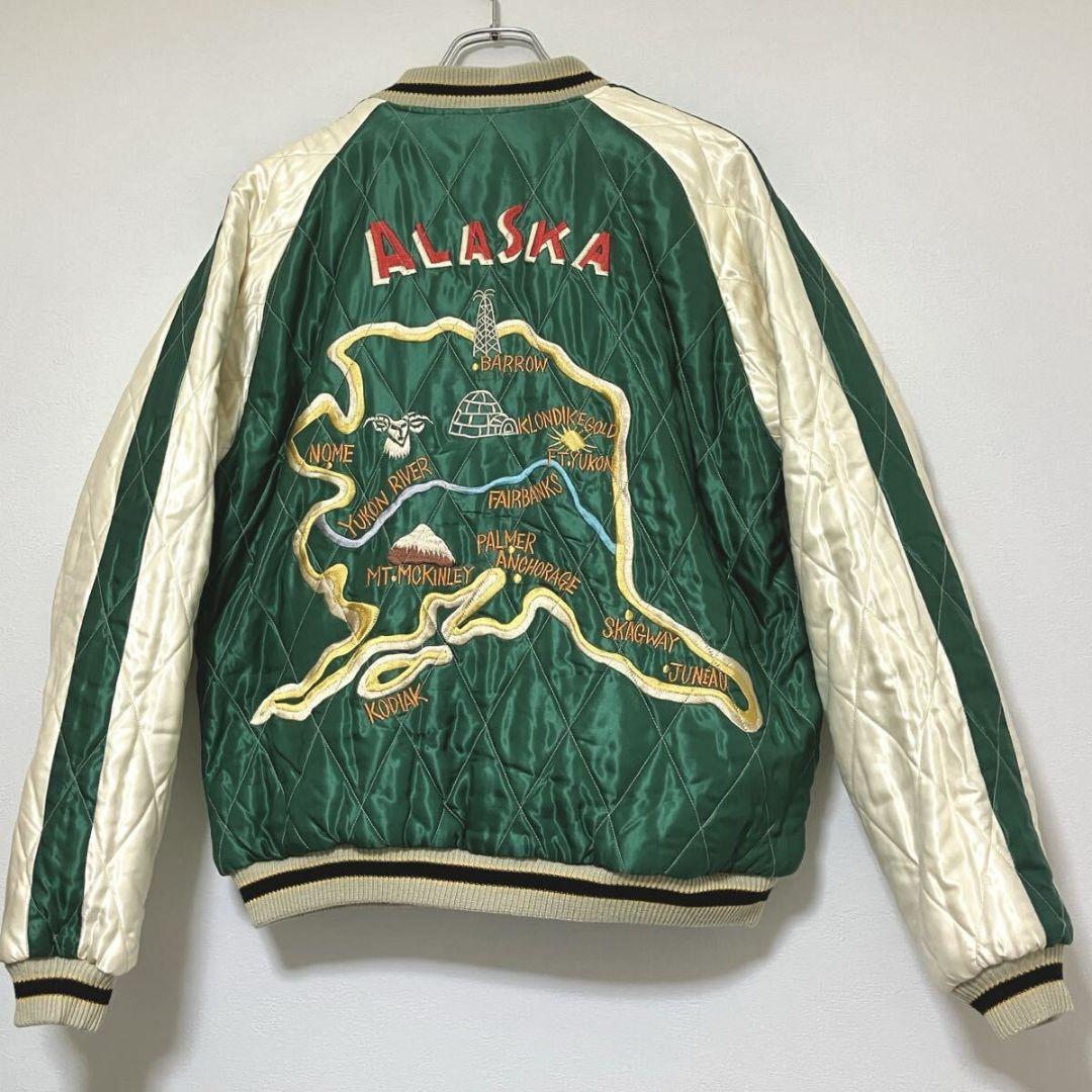 テーラー東洋 別珍 スカジャン 白熊×アラスカマップ/XLサイズ