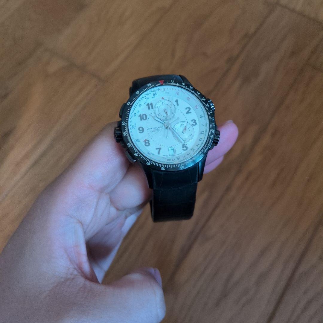 Hamilton ブラックラバーストラップ 時計