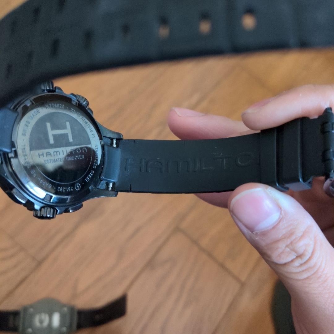 Hamilton ブラックラバーストラップ 時計