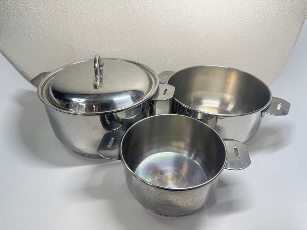 LAGOSTINA ステンレス 両手鍋 3点セット 14•18•20cm