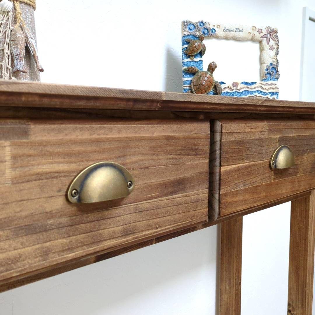 ★R★ページ 引出し付きコンソールテーブル・ワークテーブル 作業台 木製