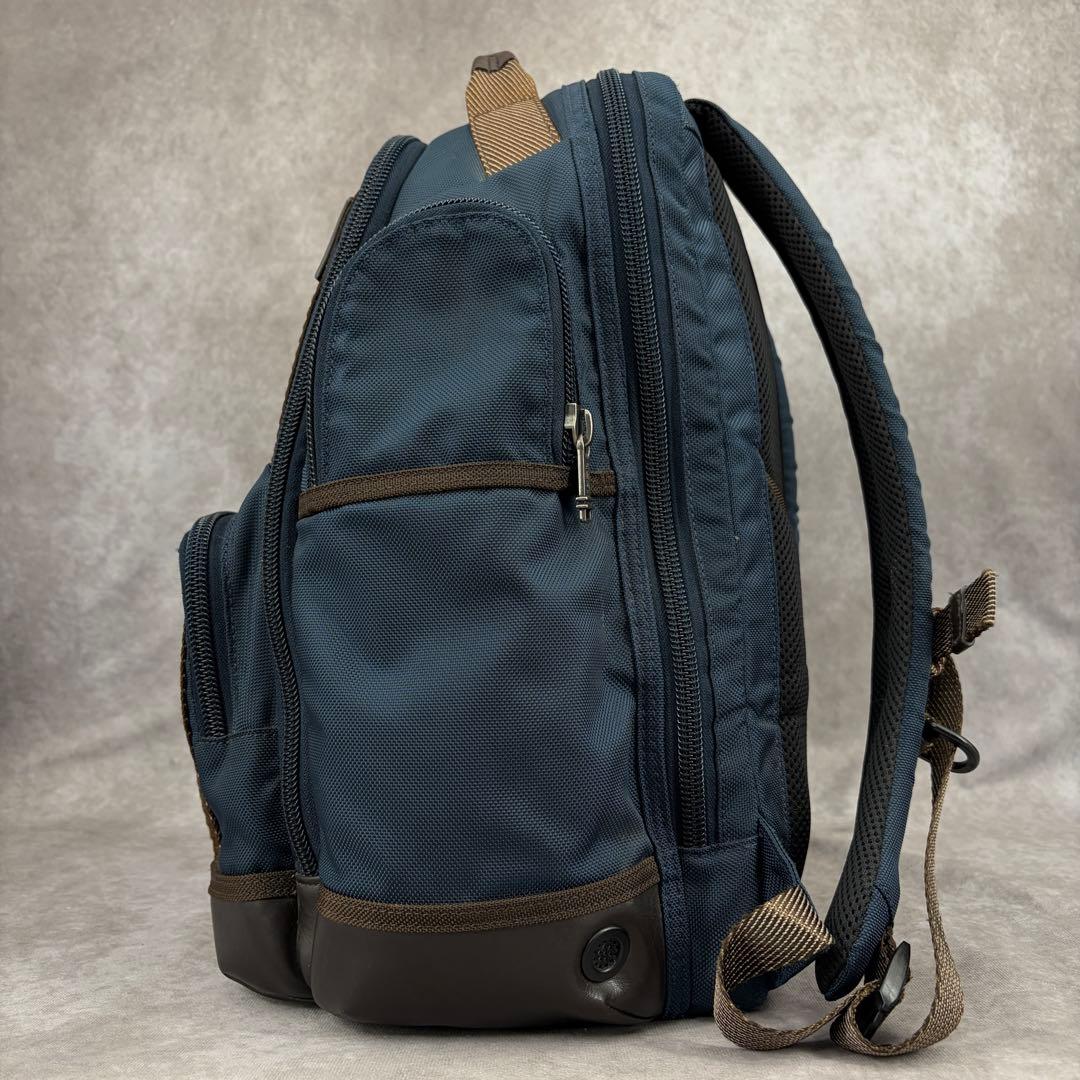 【美品✨】トゥミ バックパック リュックサック ビジネス レザー ネイビー 紺