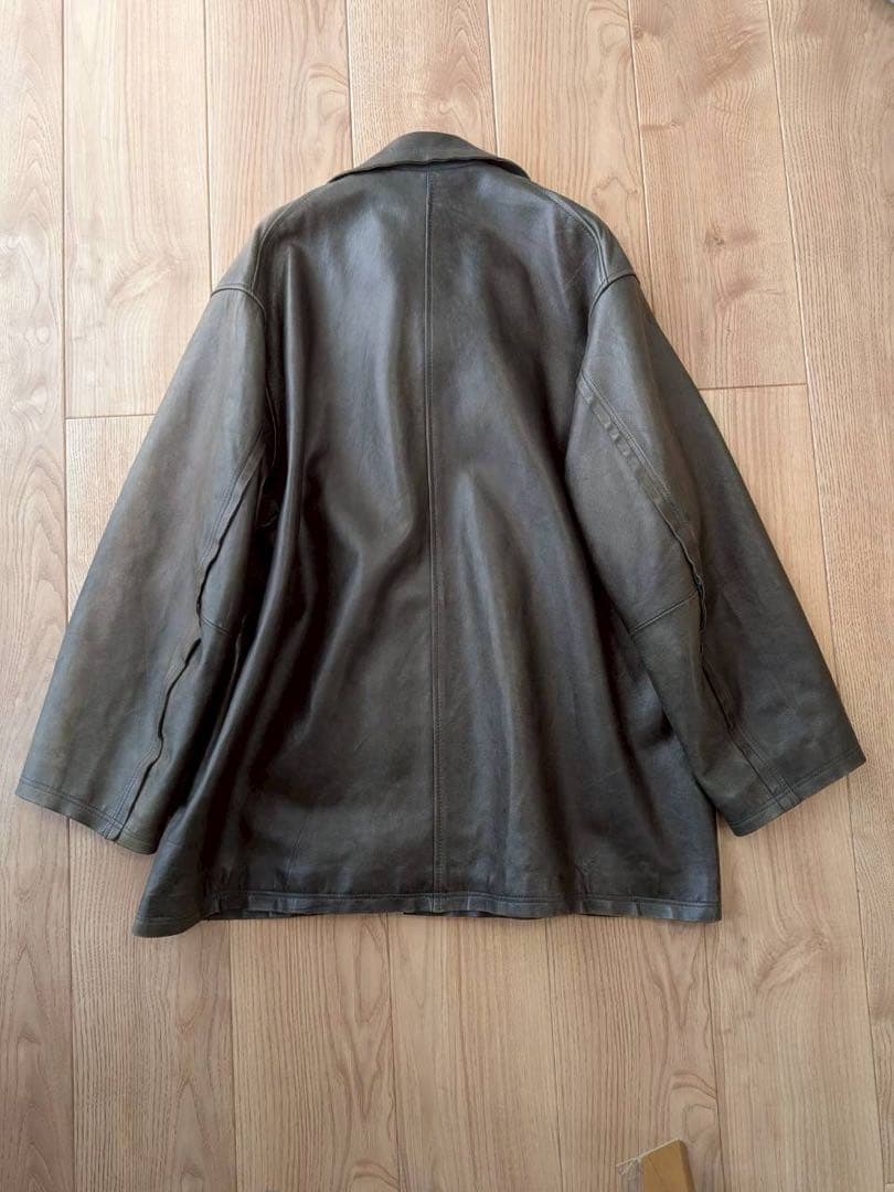 YOKE レザーカーコート ディープグリーン サイズ3