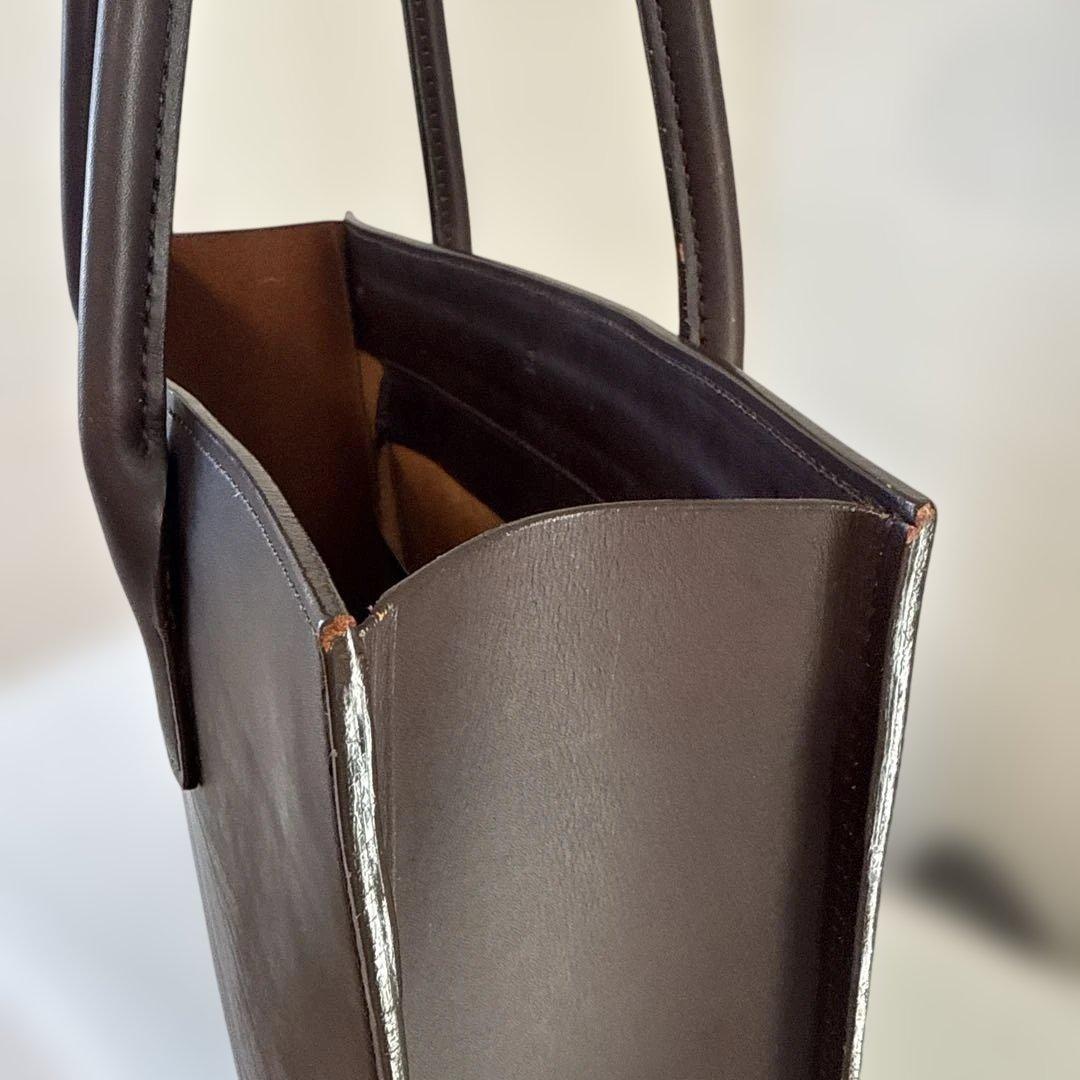 亀屋革具店　大きなトートバッグ肩掛けタイプ　ダークブラウン　（横幅40）