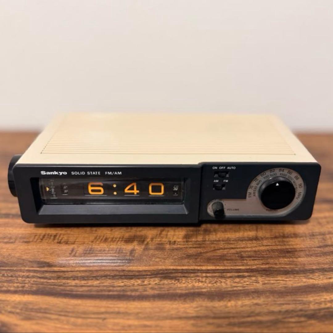 【整備済み・動作正常】三協精機 ラジオ付きドラムクロック ザックスSC707