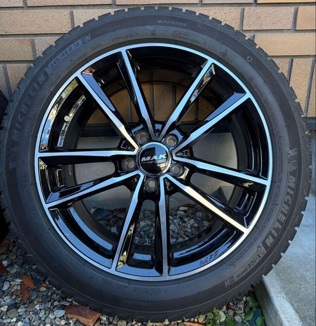 ①メルセデスE300用245/45 R18 ミシュランスタッドレスMAKホイール