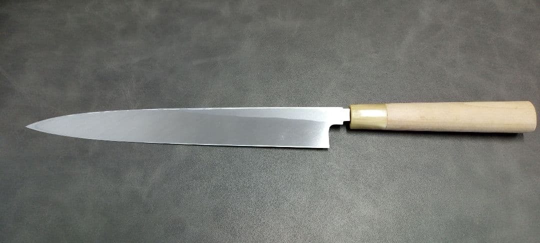 【値下げ】将之作　柳刃包丁　24cm 本霞研　水牛柄