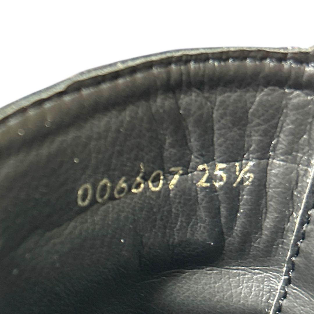 エレガンス卑弥呼 ショートブーツ サイドジップ リボンベルト 25.5 本革黒