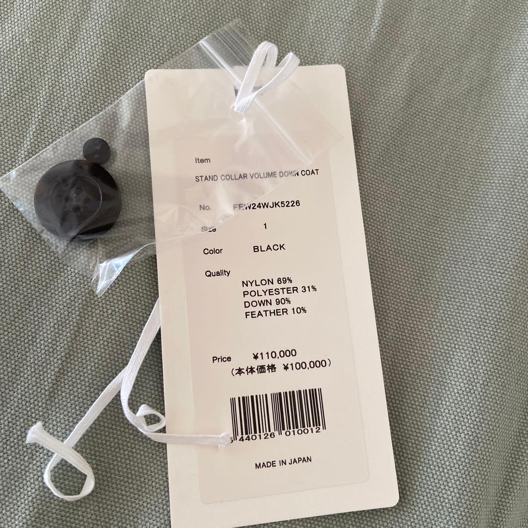 ダウンジャケット miffew/ミフューSTAND COLLAR VOLUME