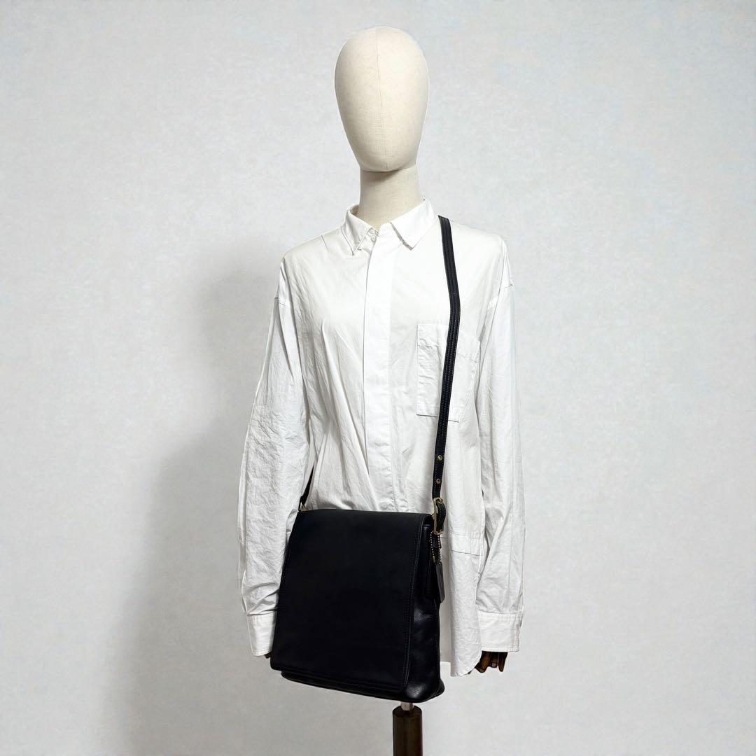 オールドコーチ　ブラック　レザー　vintage coach ショルダーバッグ