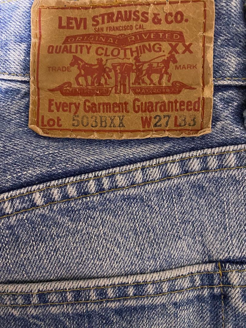 極上 90s 日本製 リーバイス 503BXX W27(実寸68) ビッグE赤耳