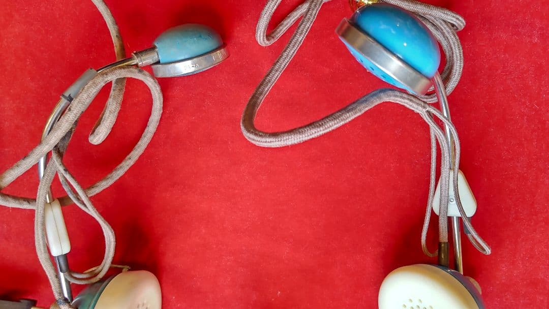 Toshiba 4号交信用送受器 青 有線ヘッドホン