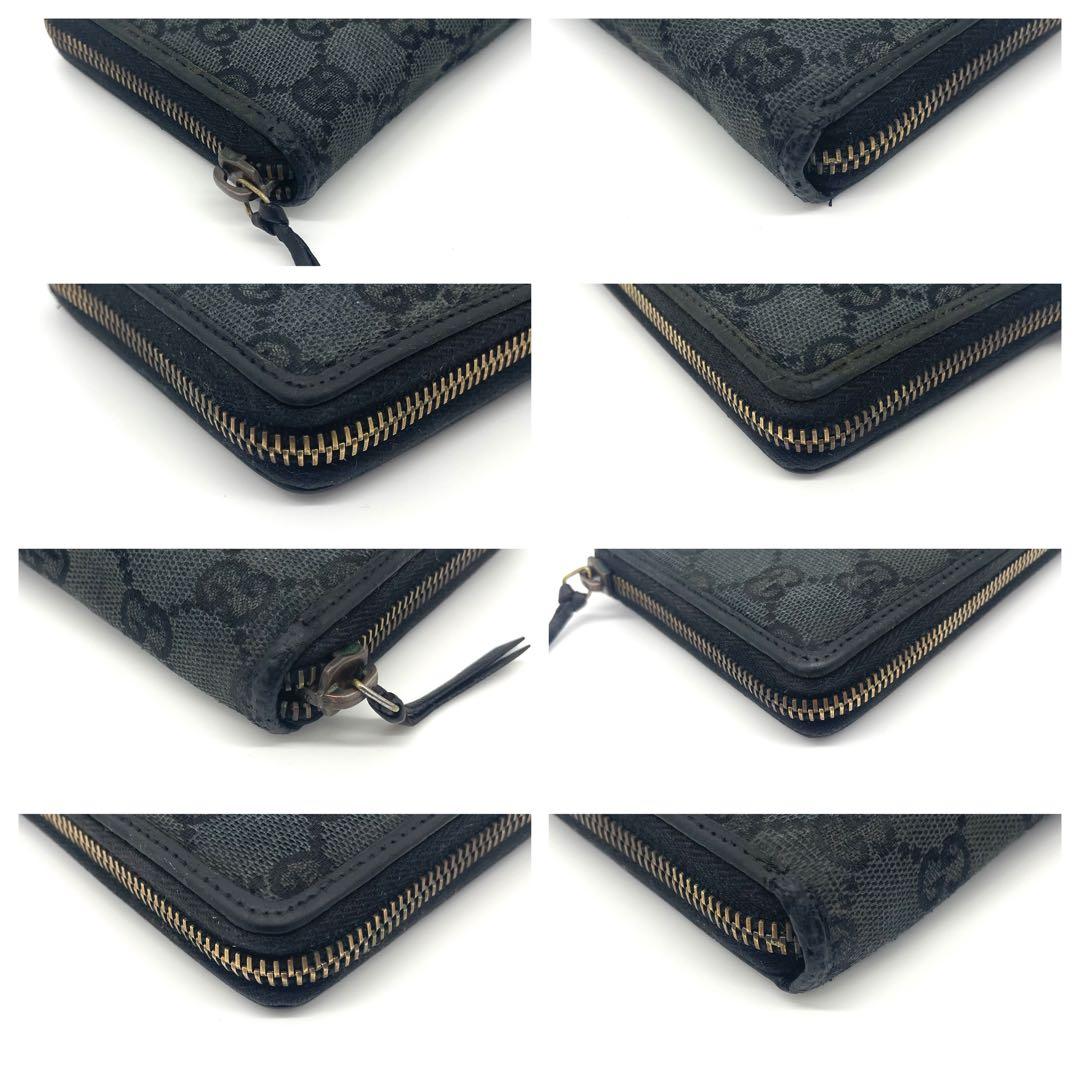 グッチ✨GGキャンバス 長財布 ラウンドファスナー 12カード シルバープレート