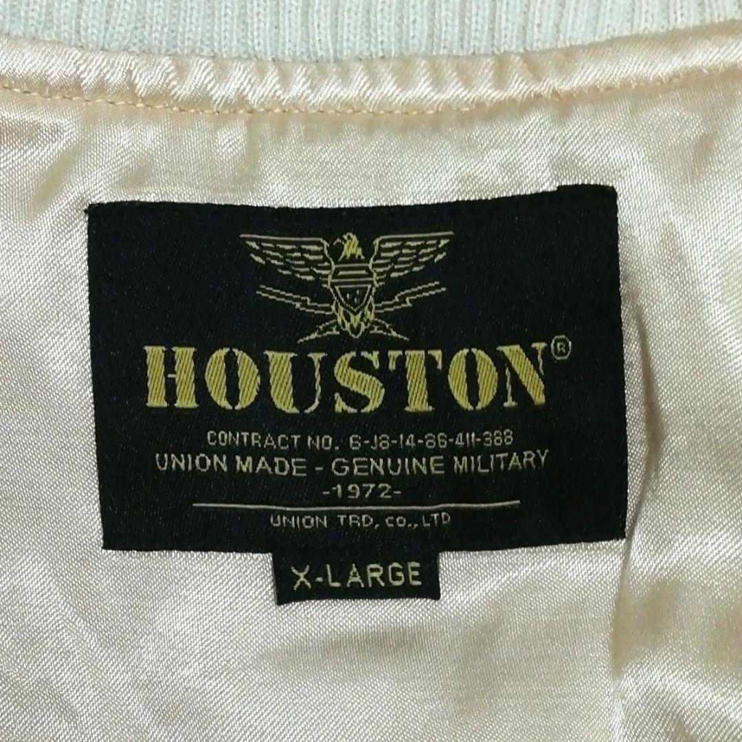 極美品HOUSTON ヒューストン別珍スカジャン(XL)舞妓 龍 国旗 地図 鷹