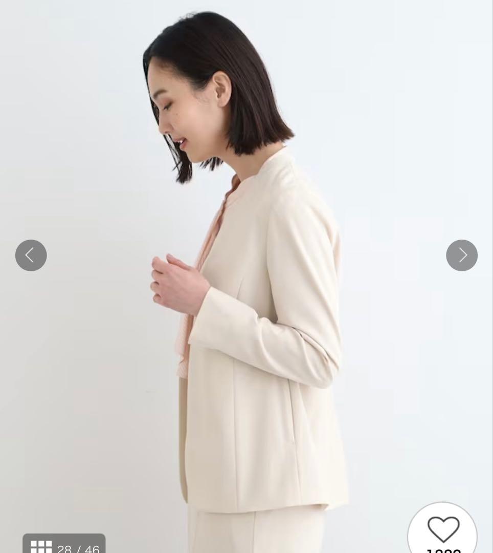 新品　INDIVI パンツスーツ アイボリー系　36