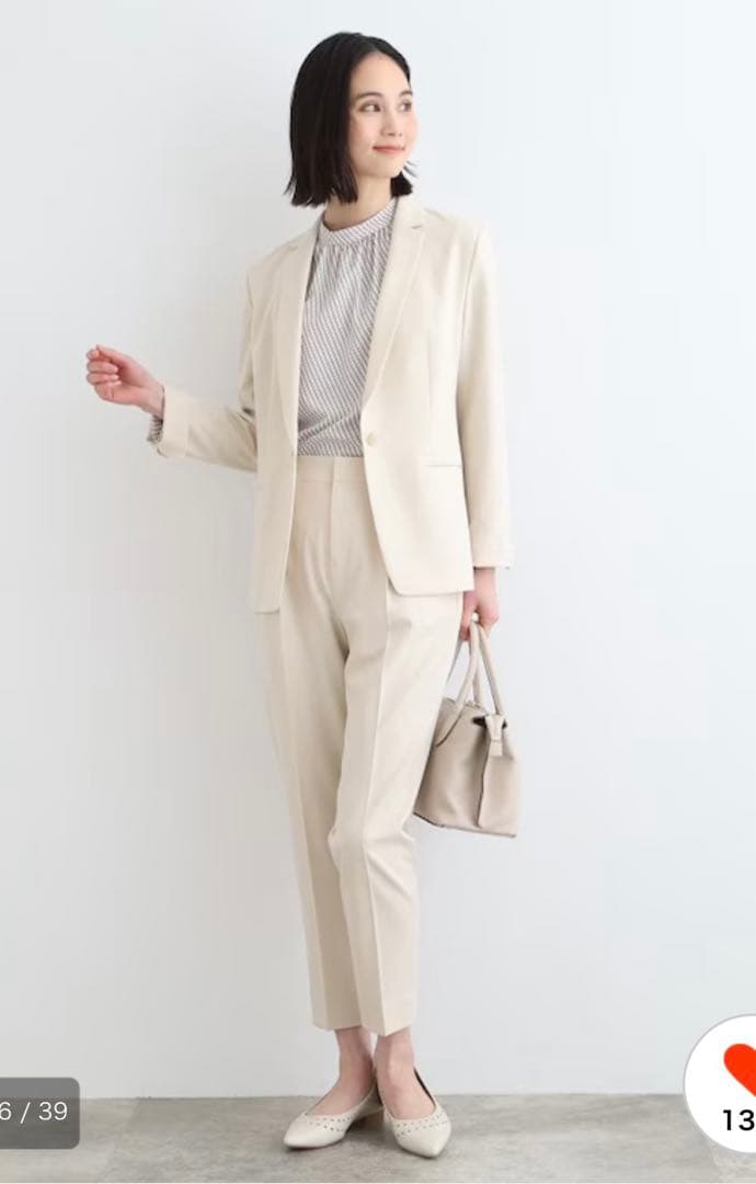 新品　INDIVI パンツスーツ アイボリー系　36