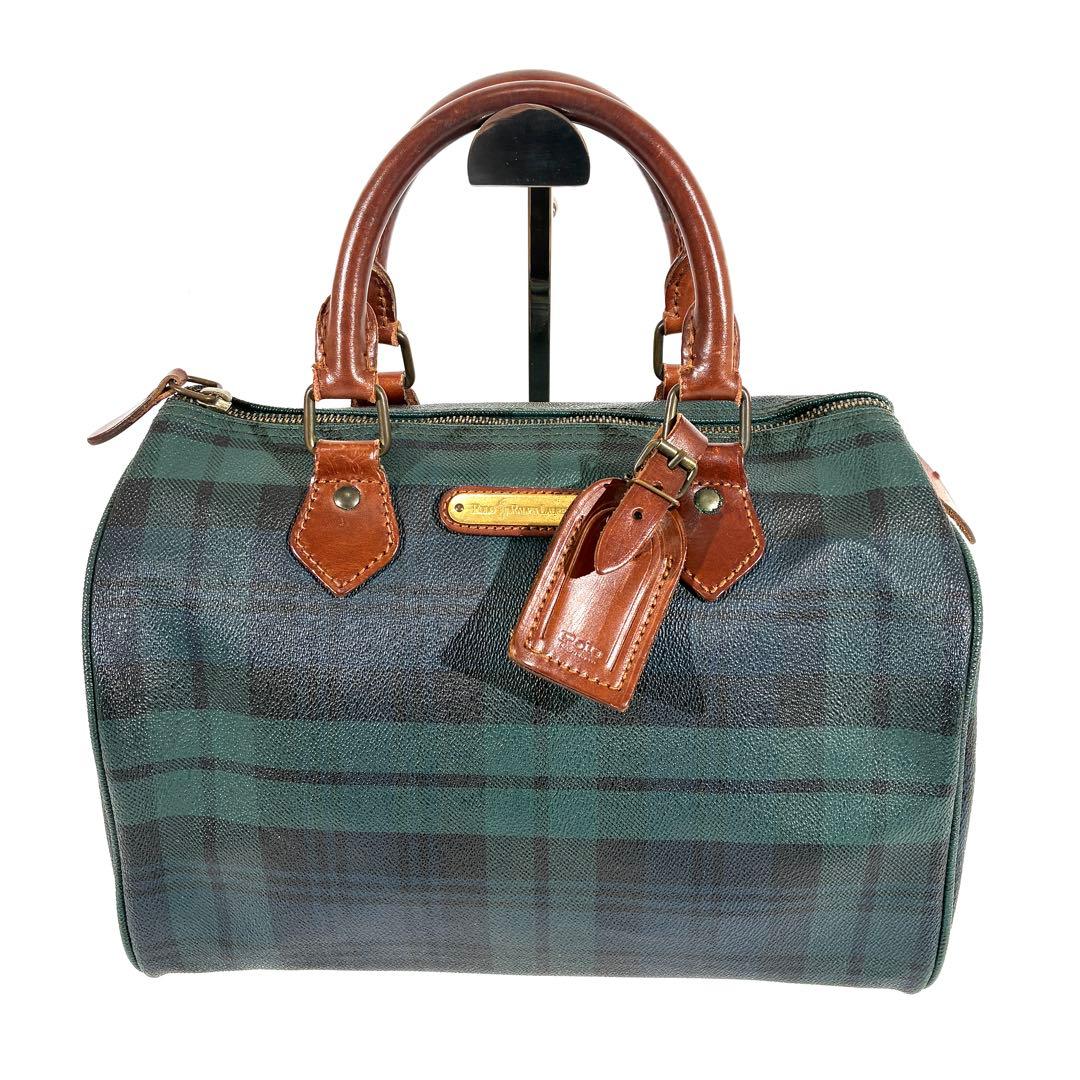 美品★ POLO RALPH LAUREN ミニボストン ブラックウォッチ