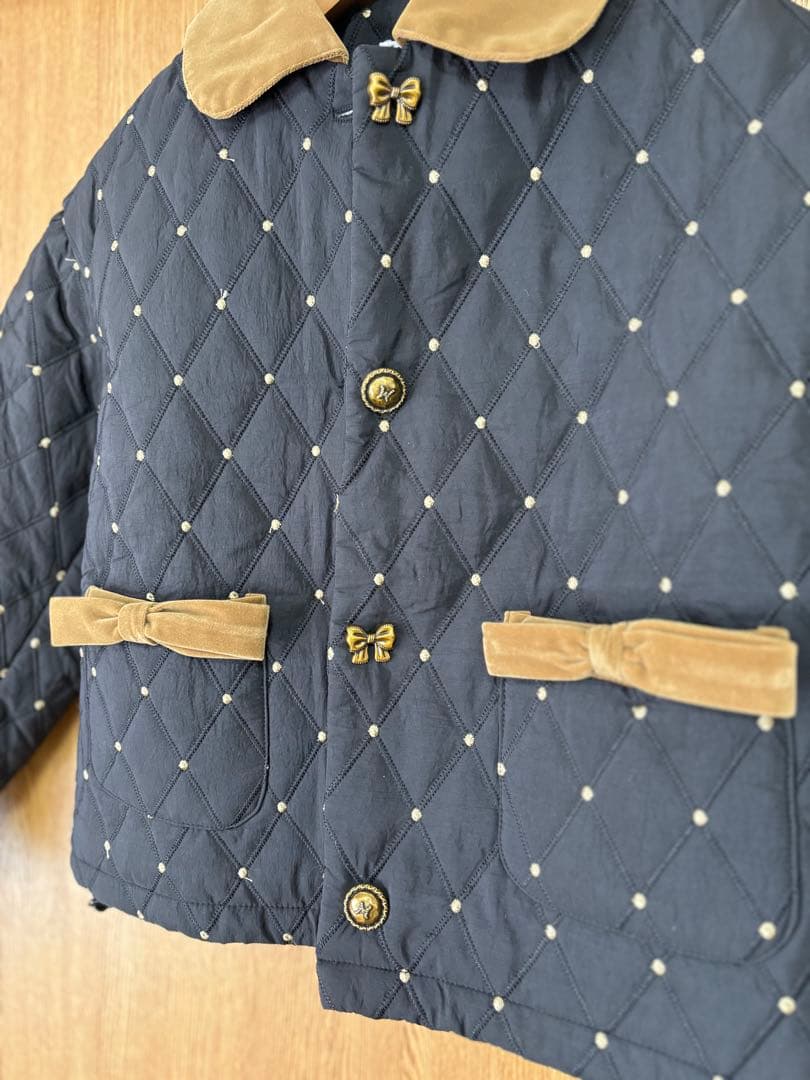 ラポミプチ LA POMME petit キルティング ジャケット ダウン M