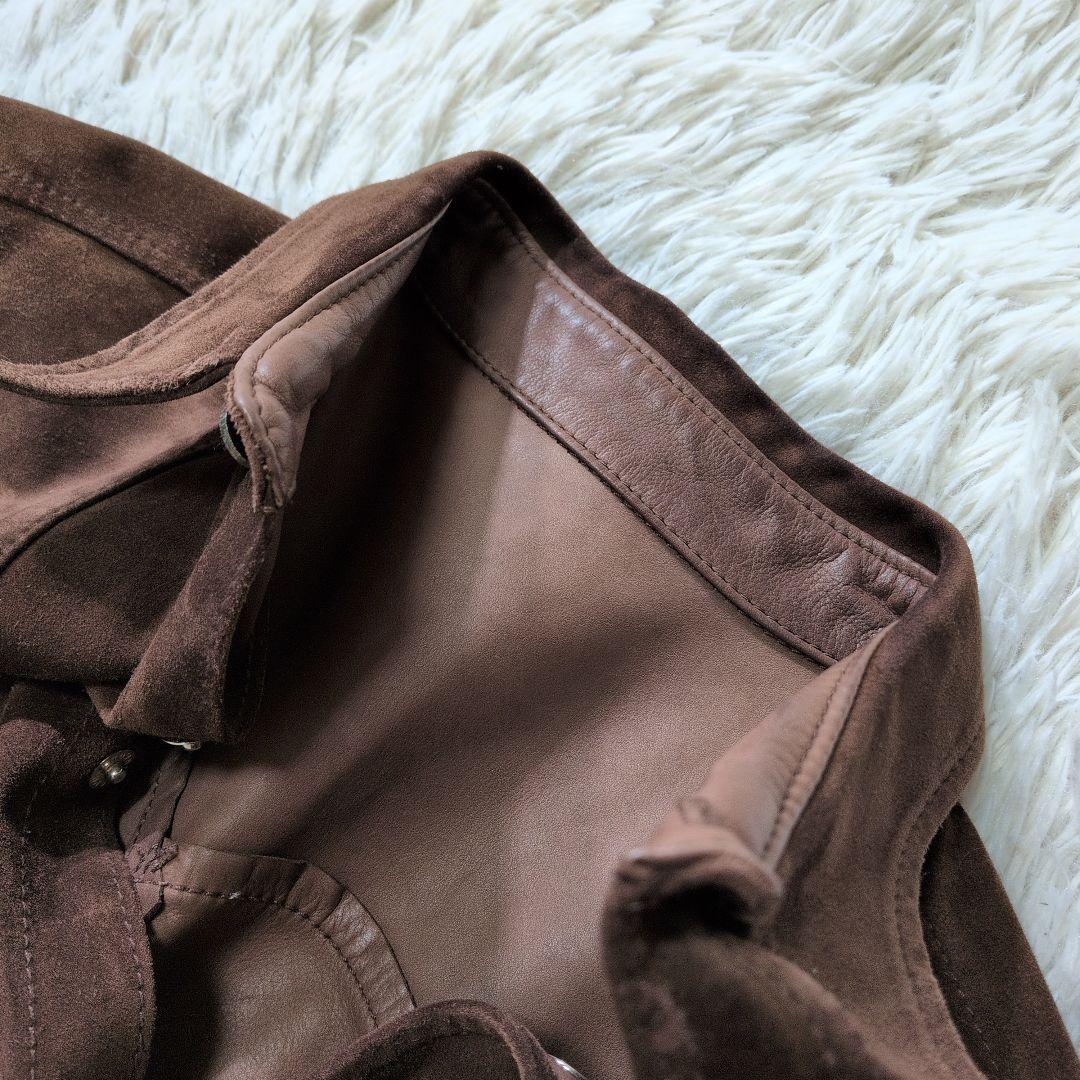 ブルーナボイン×Maps 別注 リアルレザー ウエスタンシャツ 1 茶 希少