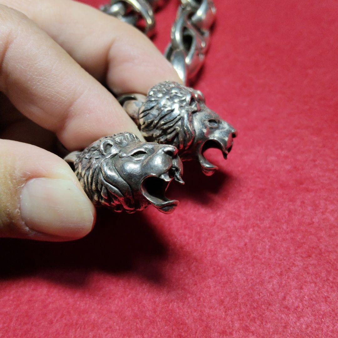 【ジャンク品扱い】ライオンウォレットチェーン　シルバー925ガボールタイプ