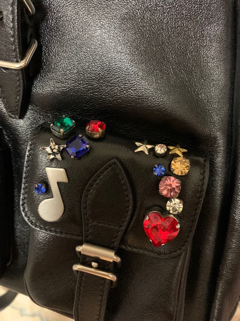 サンローラン♡ビジュー付き黒リュック