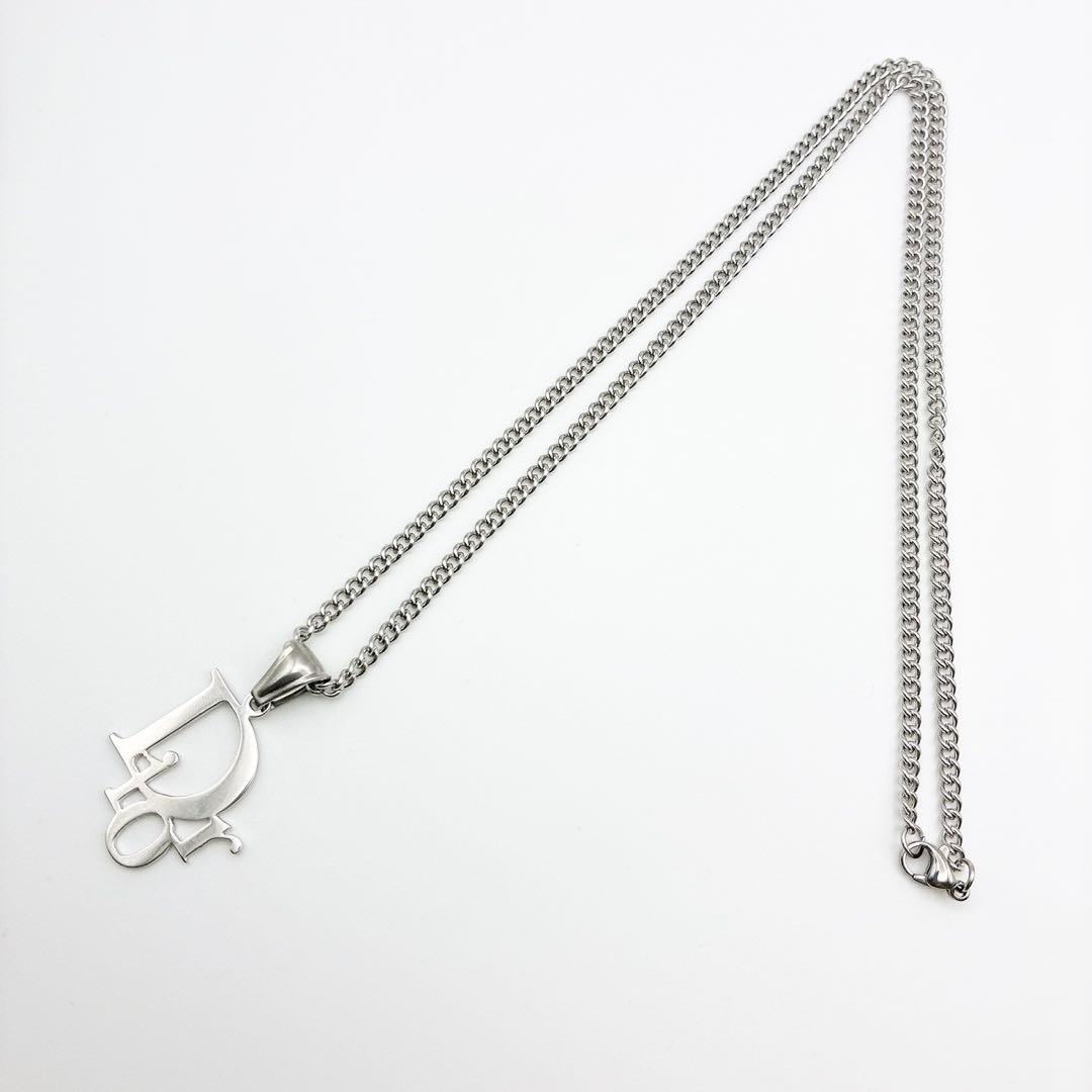 2955-2 極美品✨　Dior　ネックレス　CD ロゴ　希少　シルバー
