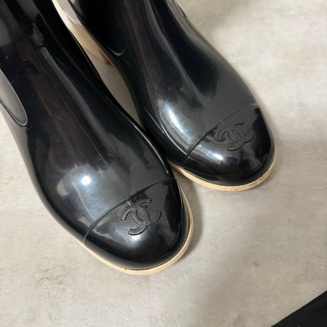 【美品❗️】CHANELレインブーツ　カメリア　ココマーク