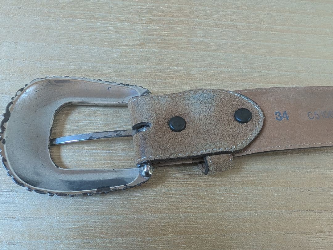 Tony Lamaレザー ベルト C51065 34in ターコイズ