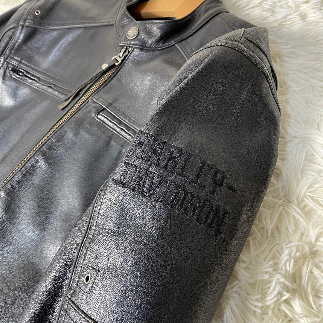 【専用】HARLEY-DAVIDSON 牛革 シングルライダースジャケット 黒M
