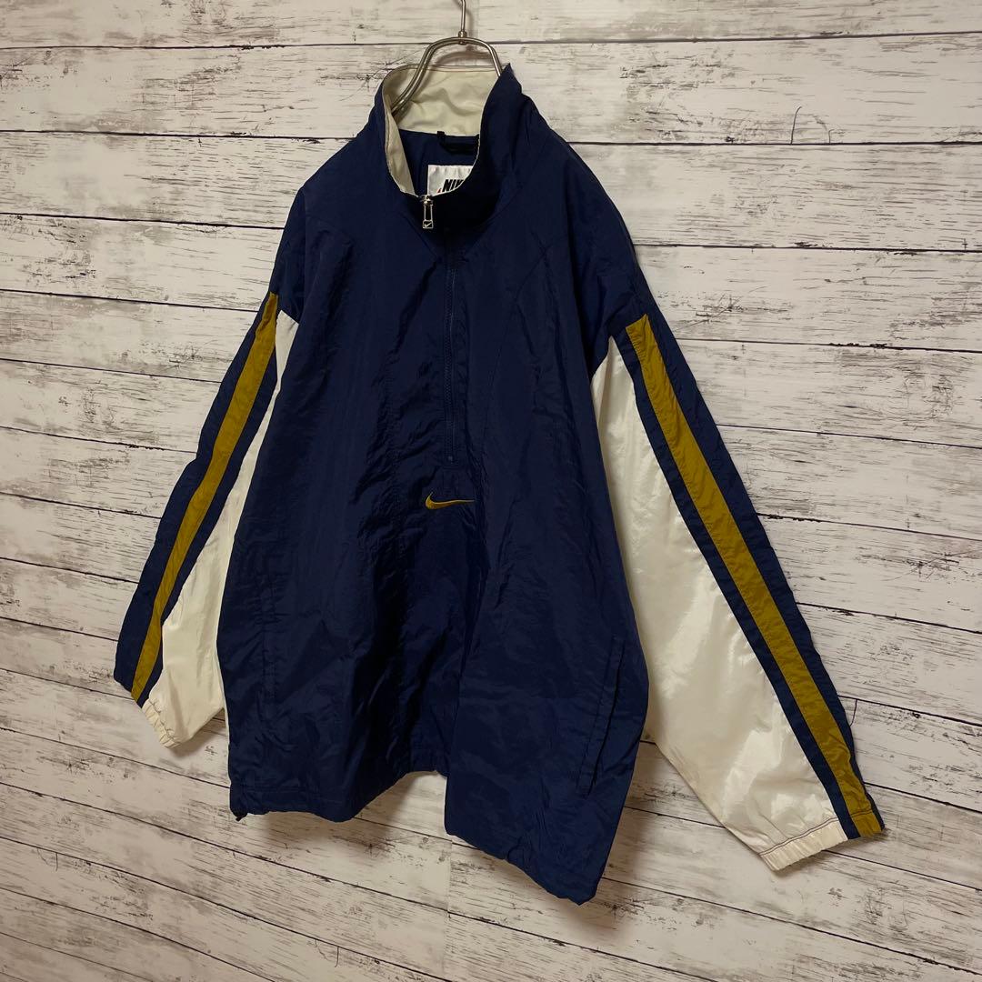963【入手困難】ナイキ♤刺繍ロゴ　90s 銀タグ　ナイロンジャケット　即完売品