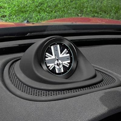 ★MINI F型・ポルシェ風のダッシュボード・アナログ時計（ブラックJK）★