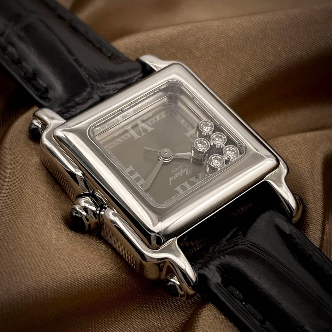 T157 ショパール ハッピースポーツ 5Pダイヤ 8892 クオーツ 箱付き