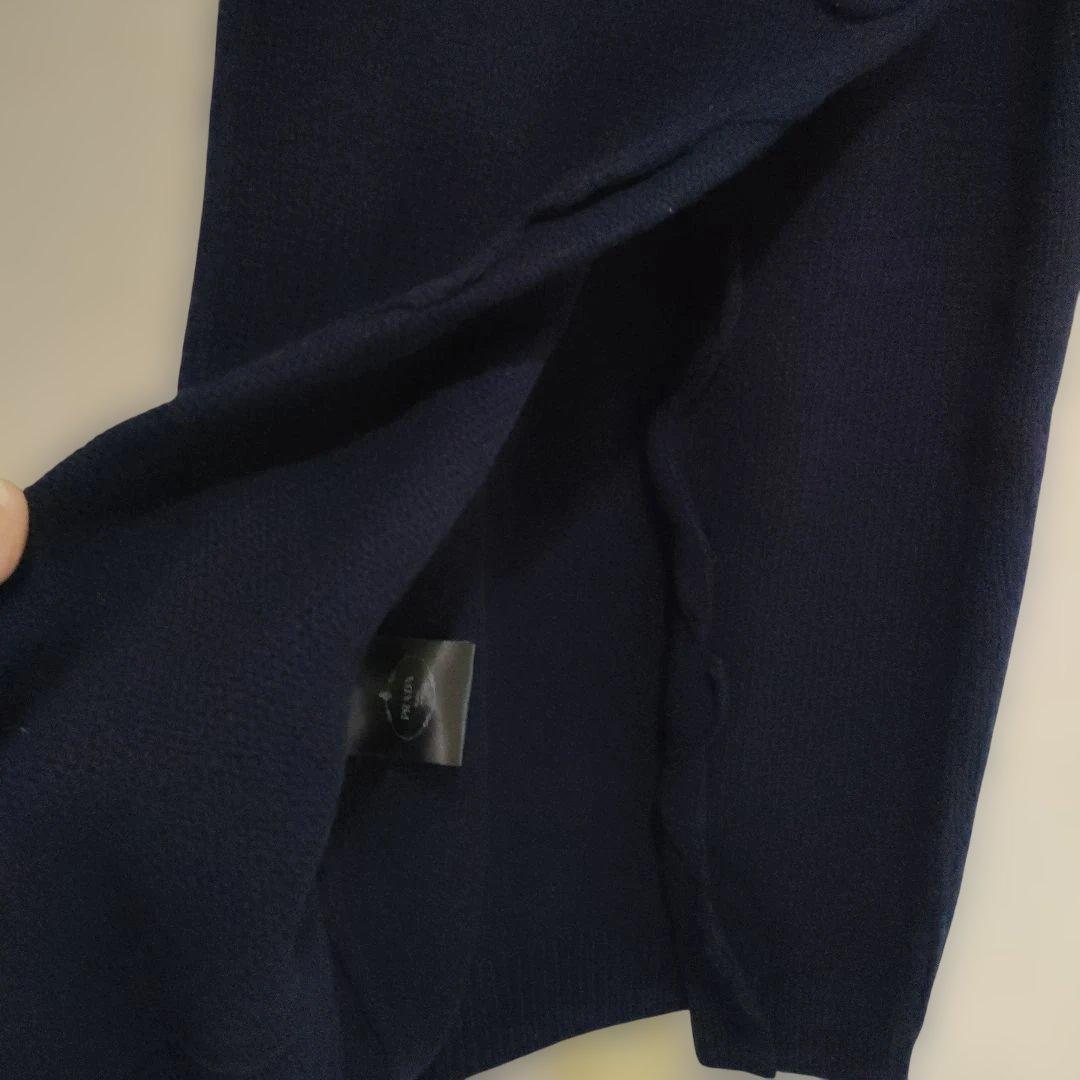 【再値下げ】PRADA カシミヤネイビー タイトスカート 前スリット　新品未使用