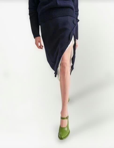 【再値下げ】PRADA カシミヤネイビー タイトスカート 前スリット　新品未使用