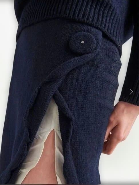 【再値下げ】PRADA カシミヤネイビー タイトスカート 前スリット　新品未使用