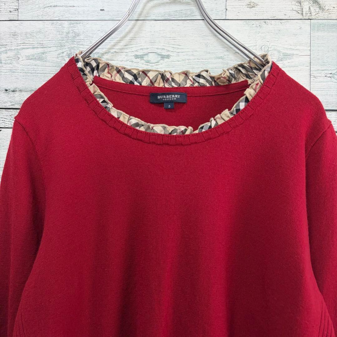 ☆大きいサイズ・3L☆バーバリーロンドン　ニットセーター　ノバチェック　リブ