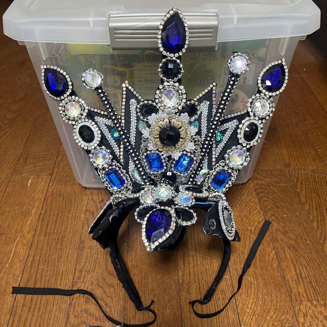 サンバ衣装 4点セットアップ 青と黒※注意点あり