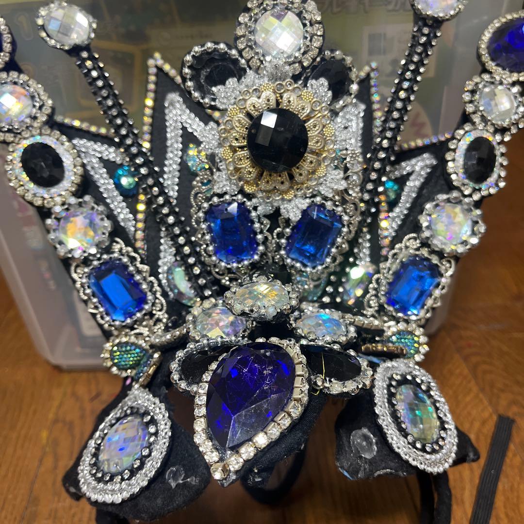 サンバ衣装 4点セットアップ 青と黒※注意点あり