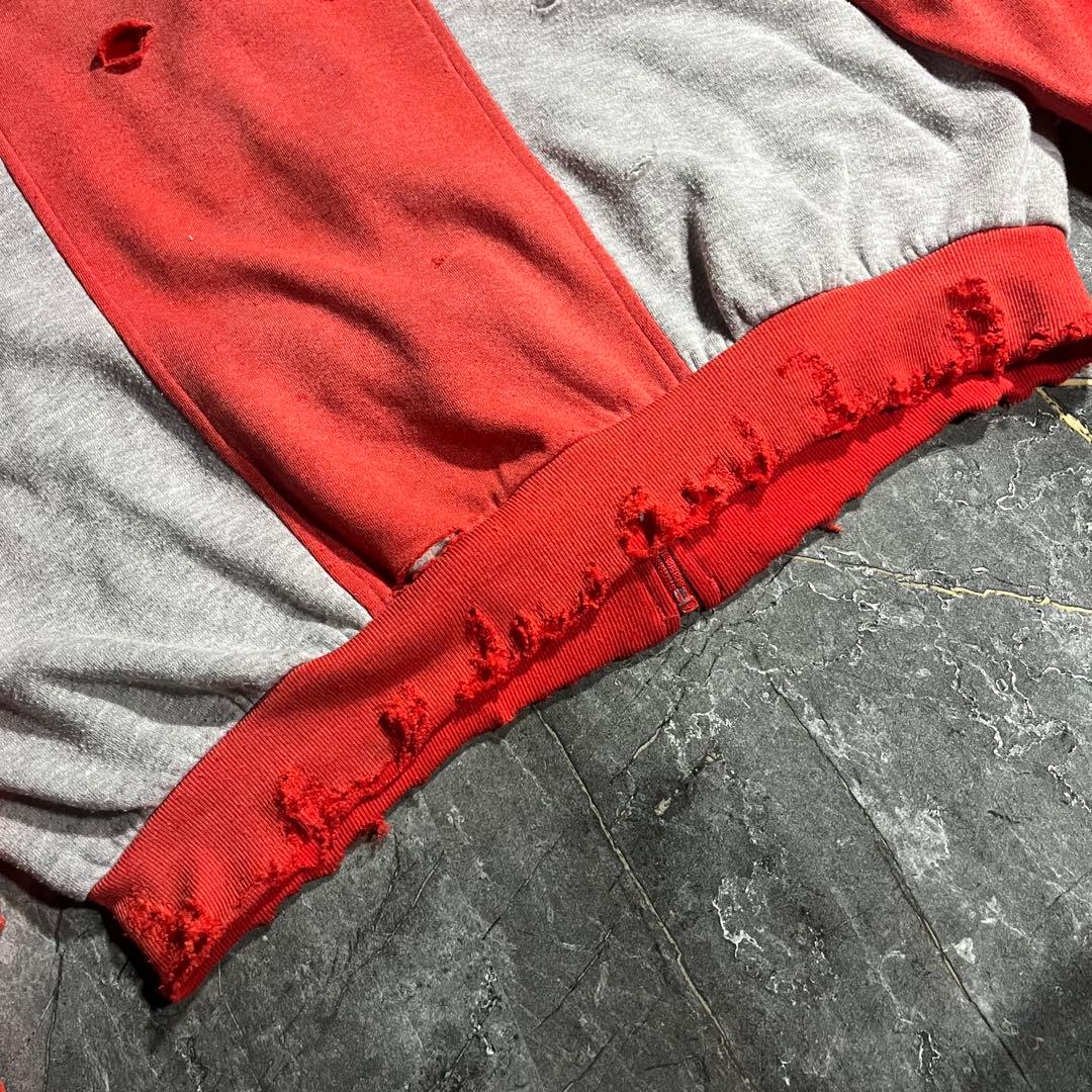 adidas 80s ボロ ジャージ スウェット 鬼フェード 赤 オリジナルス