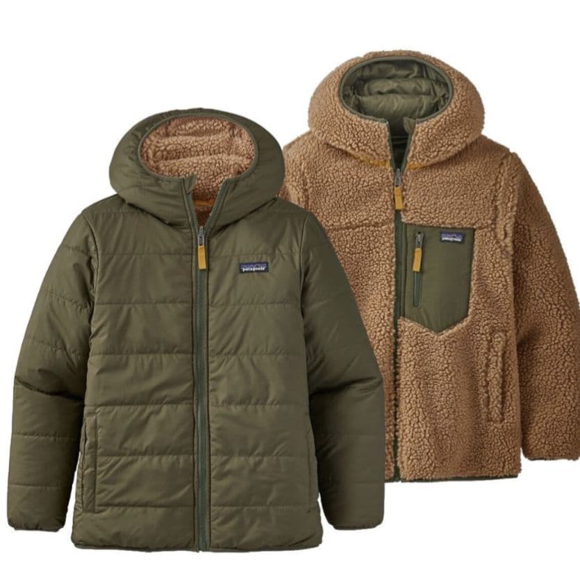 【美品】パタゴニアキッズリバーシブルレディフレディフーディXL