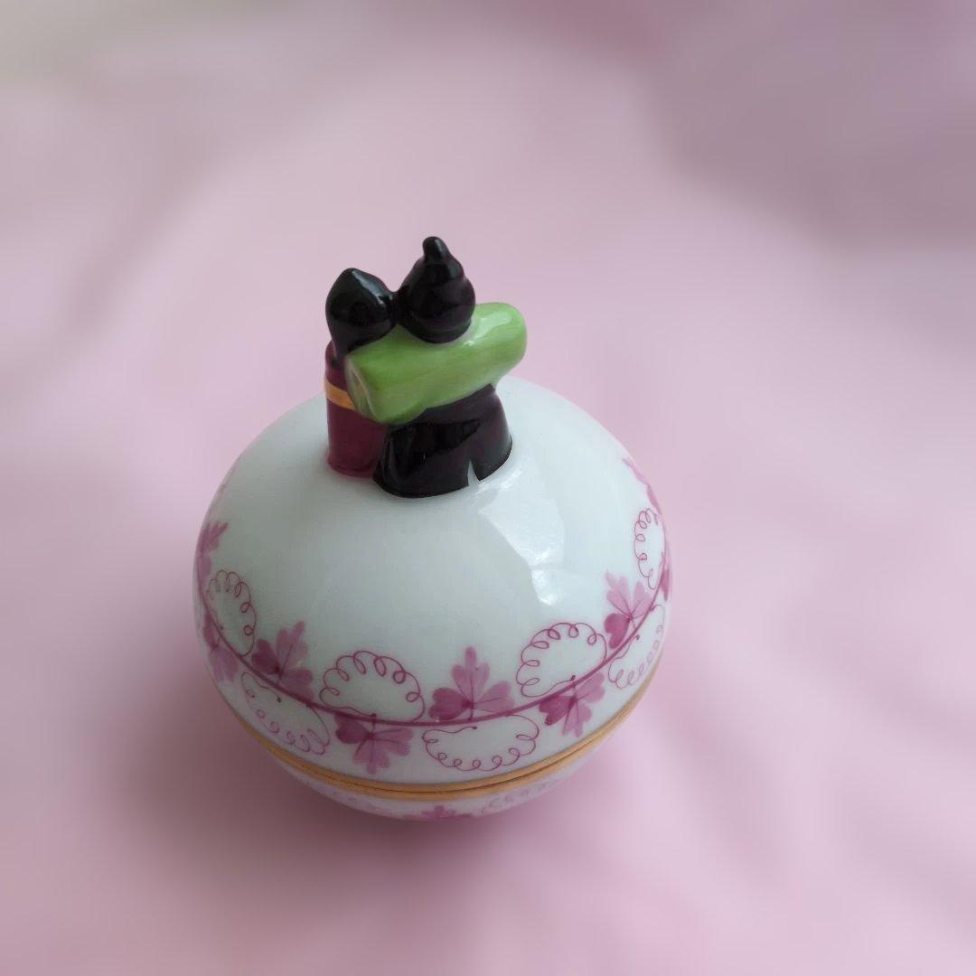 美品HEREND パセリピンク 　ひな小筺　ボンボニエール　雛まつり