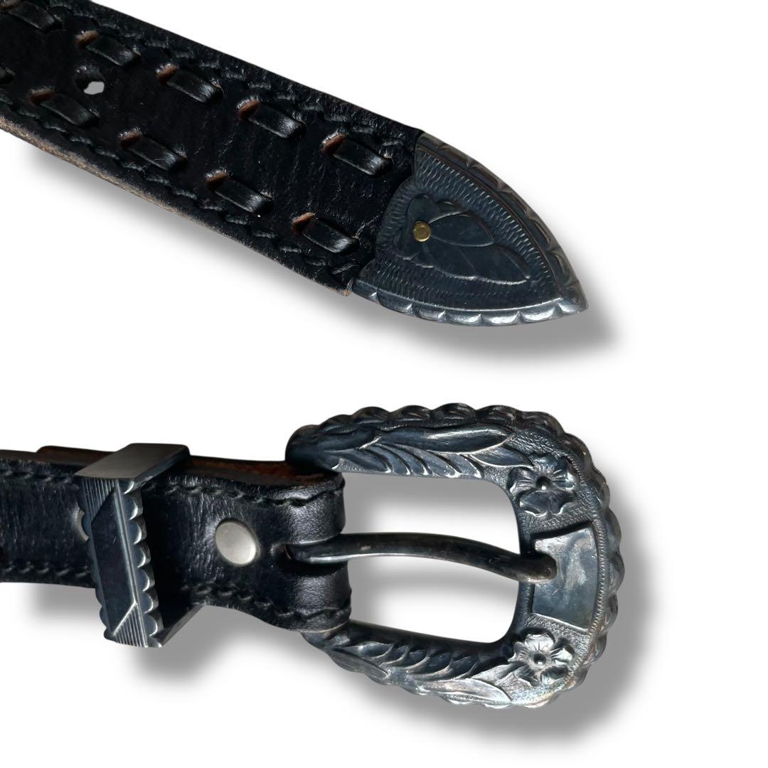 agnes b. アニエスベー レザー ウエスタン デザイン ベルト W32