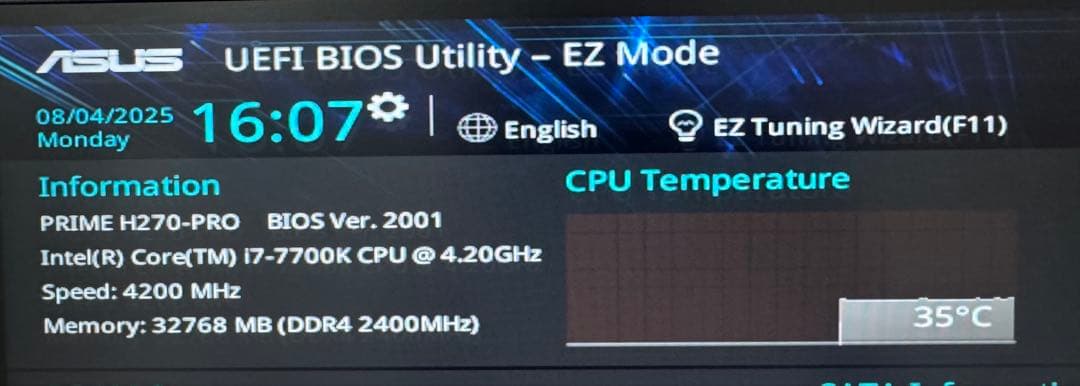 ASUS PRIME H270PRO+i7-7700K+DDR4 16GBセット